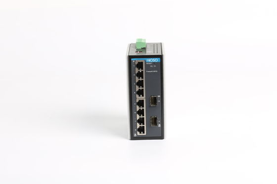 CCC Certified IP40 Metal Shell DC12V Din Rail Ethernet Switch 10 พอร์ต