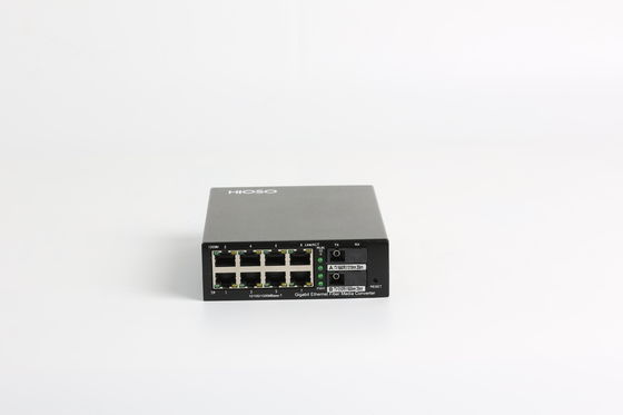 HiOSO 10/100/1000Mbps 1310nm Fiber Optic To Ethernet Converter 8 พอร์ต