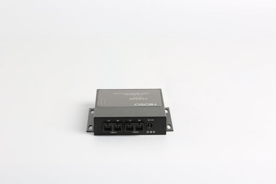 HiOSO DC12V RJ45 Connector Single Fiber Media Converter สีดำ