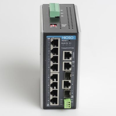 2 1000M Combo 8 10 / 100M RJ45 สวิตช์ Din Rail Ethernet 10 พอร์ต