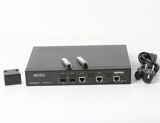 HiOSO Mini 2 Port Epon Olt FTTH ประเภทสแตนด์อโลน AC220V พร้อม 2 SFP Px20+++
