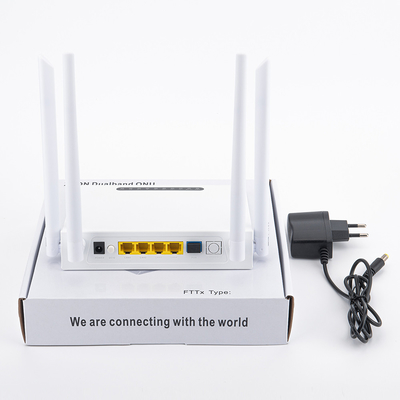 HiOSO Dual Band ONU 4GE WIFI ปลอกพลาสติก XPON ONU สำหรับโซลูชัน FTTH FTTO