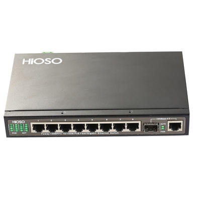 Poe Ethernet Switch Network 8 พอร์ตพร้อมพอร์ต Combo 1 กิกะบิต DC48V