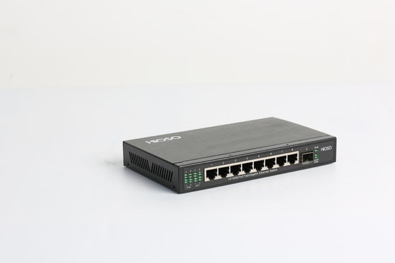 Poe Ethernet Switch Network 8 พอร์ตพร้อมพอร์ต Combo 1 กิกะบิต DC48V